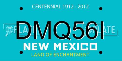 DMQ56I New Mexico License Plate