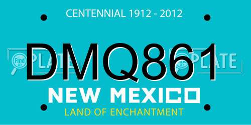 DMQ861 New Mexico License Plate