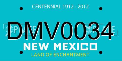 DMV0034 New Mexico License Plate
