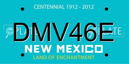DMV46E New Mexico License Plate