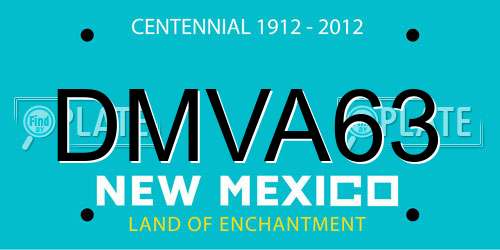 DMVA63 New Mexico License Plate