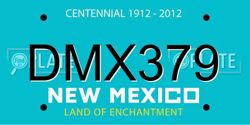 DMX379 New Mexico License Plate