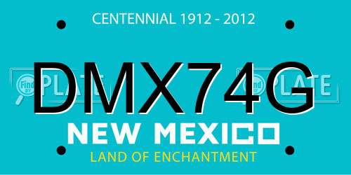 DMX74G New Mexico License Plate