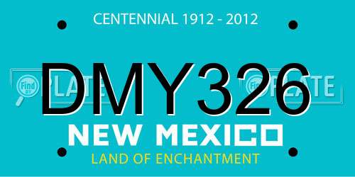 DMY326 New Mexico License Plate