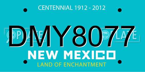 DMY8077 New Mexico License Plate