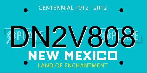 DN2V808 New Mexico License Plate