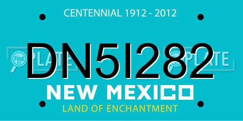 DN5I282 New Mexico License Plate