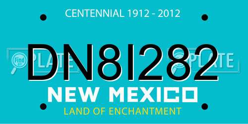 DN8I282 New Mexico License Plate
