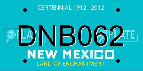 DNB062 New Mexico License Plate