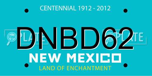 DNBD62 New Mexico License Plate