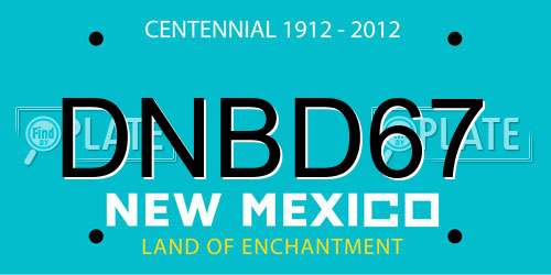 DNBD67 New Mexico License Plate
