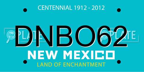 DNBO62 New Mexico License Plate