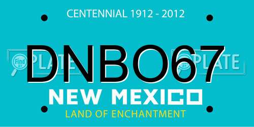 DNBO67 New Mexico License Plate