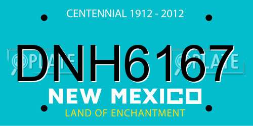 DNH6167 New Mexico License Plate