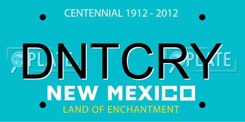 DNTCRY New Mexico License Plate