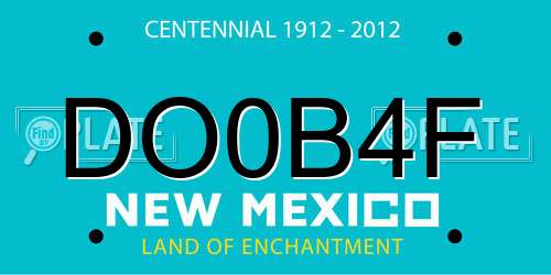 DO0B4F New Mexico License Plate