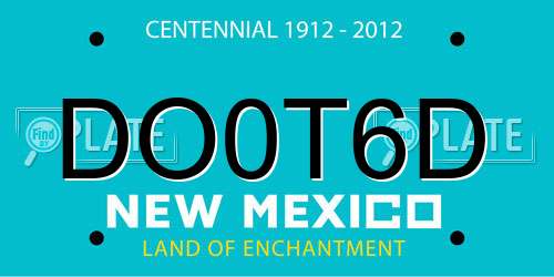 DO0T6D New Mexico License Plate
