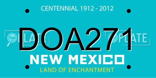 DOA271 New Mexico License Plate