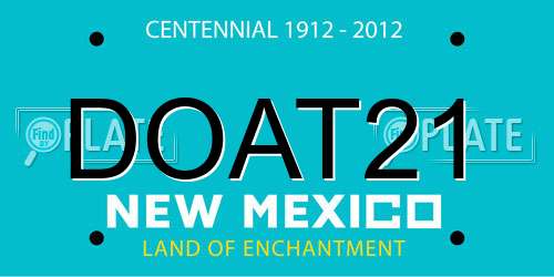 DOAT21 New Mexico License Plate