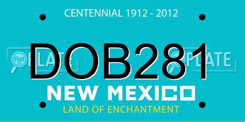 DOB281 New Mexico License Plate