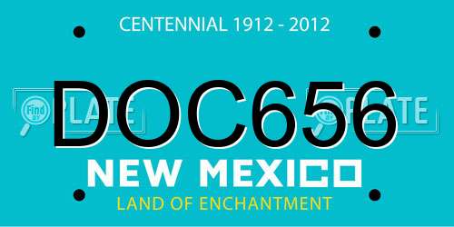 DOC656 New Mexico License Plate