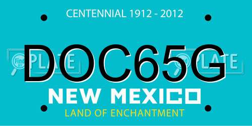 DOC65G New Mexico License Plate