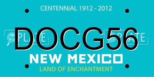 DOCG56 New Mexico License Plate