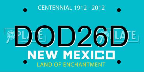 DOD26D New Mexico License Plate