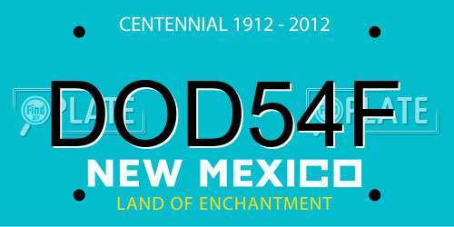 DOD54F New Mexico License Plate