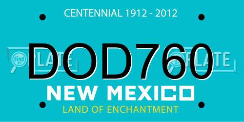 DOD760 New Mexico License Plate