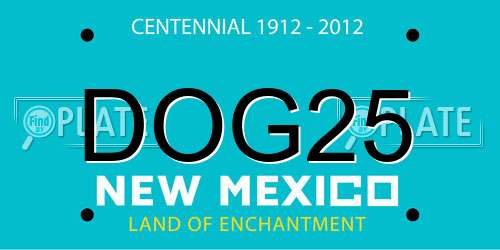 DOG25 New Mexico License Plate