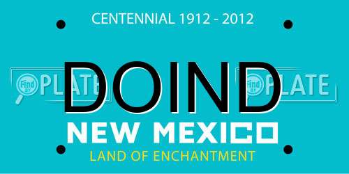 DOIND New Mexico License Plate