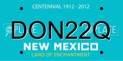 DON22Q New Mexico License Plate