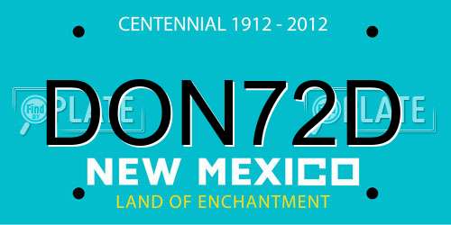 DON72D New Mexico License Plate