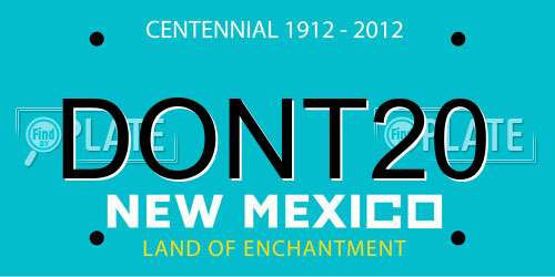 DONT20 New Mexico License Plate