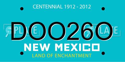 DOO26O New Mexico License Plate