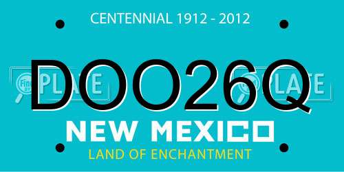 DOO26Q New Mexico License Plate