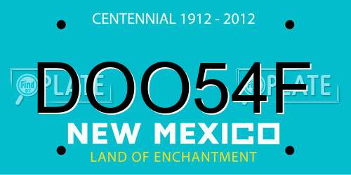 DOO54F New Mexico License Plate