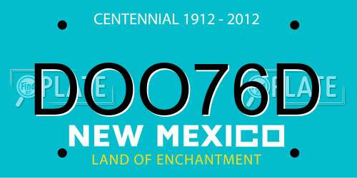 DOO76D New Mexico License Plate