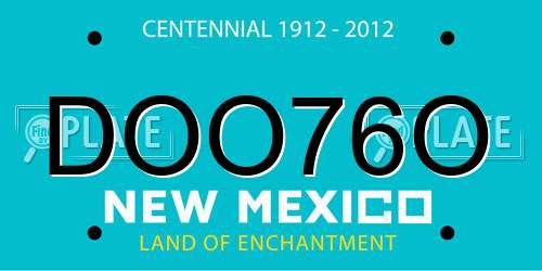 DOO76O New Mexico License Plate
