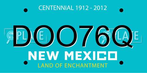 DOO76Q New Mexico License Plate