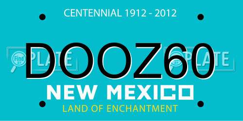DOOZ60 New Mexico License Plate