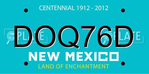 DOQ76D New Mexico License Plate