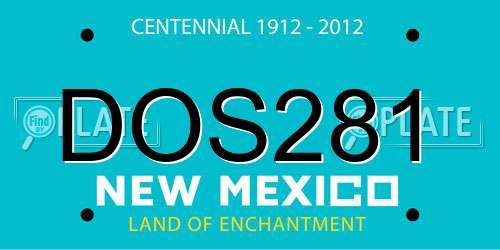 DOS281 New Mexico License Plate