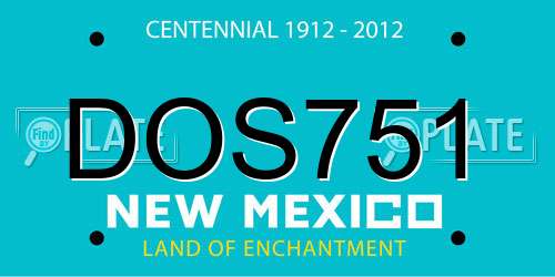 DOS751 New Mexico License Plate