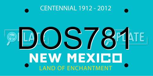 DOS781 New Mexico License Plate