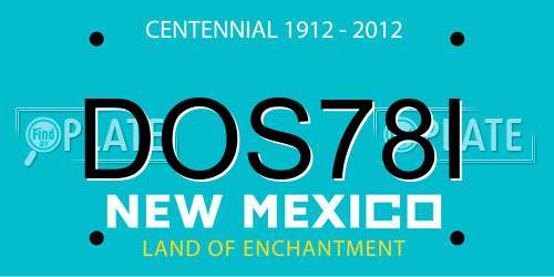 DOS78I New Mexico License Plate