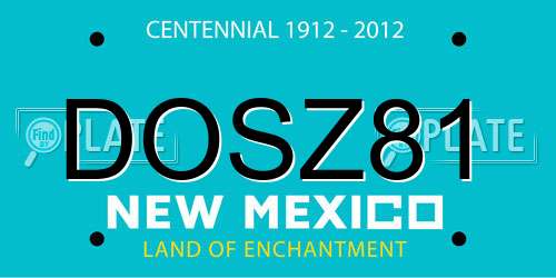 DOSZ81 New Mexico License Plate