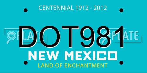 DOT981 New Mexico License Plate