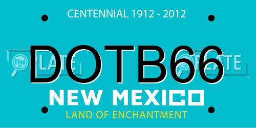 DOTB66 New Mexico License Plate